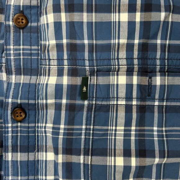 Vintage GH Bass Shirt Mens Large Blue Plaid Button Up Pocket Outdoor - Picture 4 of 10